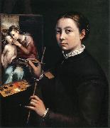 Sofonisba Anguissola Self-portrait at the easel. Sweden oil painting artist